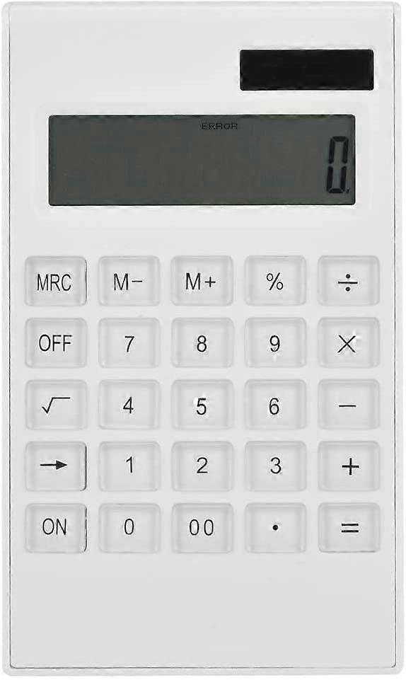 Calculator Slim Elegant Design 12-Digit Electronic Desktop Calculator Solar and Battery Dual Powered White Calculator for Office Student