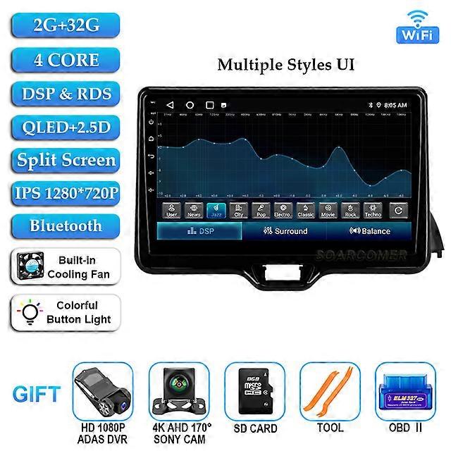 Android 12 Autoradio Auto Carplay Per Toyota Yaris Vios 2020 - 2022 Lettore Video Multimediale Navigazione Stereo GPS DSP