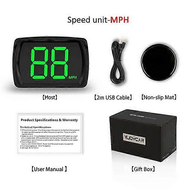 Car GPS HUD USB Head-Up Display Digital Speedometer for Trucks Buses EVs USB Plug and Play