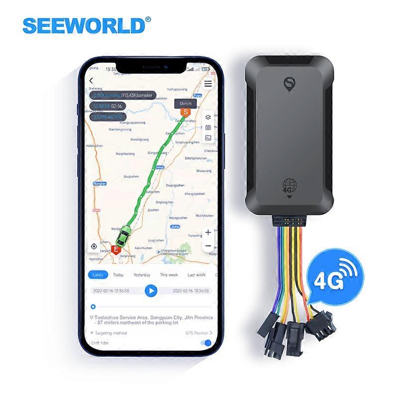 SEEWORLD S5L Global GPS Tracker 4G Tracking Device met SOS-knop en ACC-detectie voor alle e-auto's