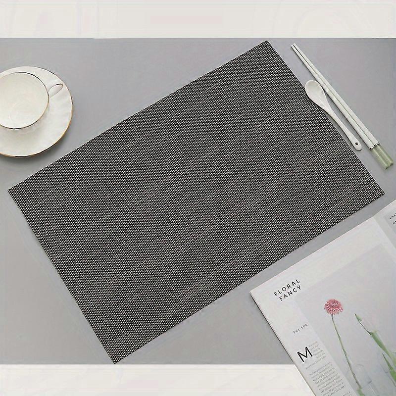 2/4/6/12pcs, Plastic Place Mats, Japanese Style Imitation Hemp Mat, Heat Insulation Non-slip Dining Table Pads, Hotel Restaurant Western Placemat, Hom