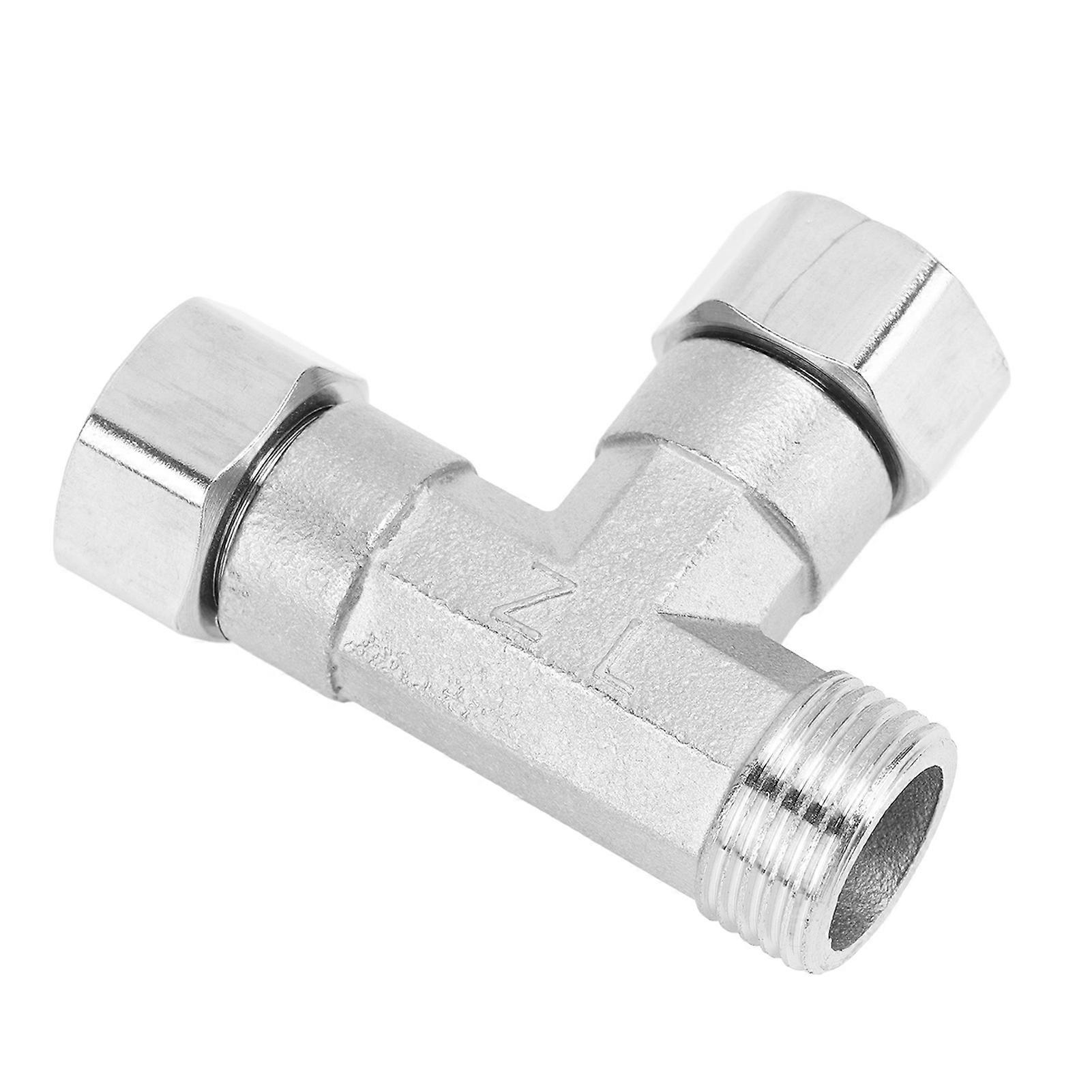 304 Stainless Steel 3 Way Tee Pipe Fitting Adapter G1/2 for Water Air - 2 Female Thread and 1 Male Thread