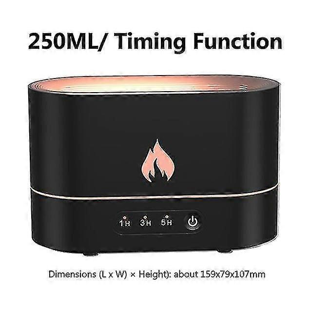 Flame Effect Air Humidifier 1/3/11h Usb Smart Timing Led Electric Aromatherapy Diffuser Simulation Fire Flame Humidifier