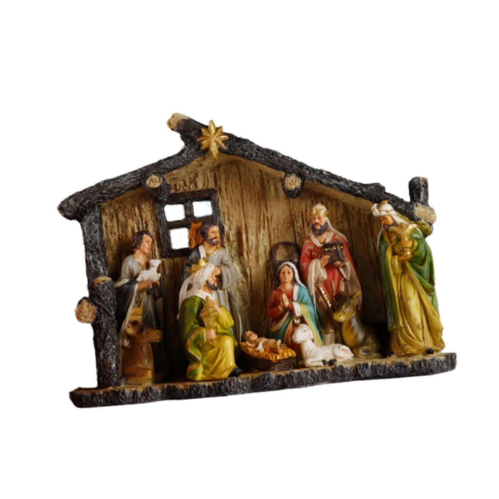 Statuetta di Natale Regalo Artigianato Presepe Statua per Armadio Scrivania Interna