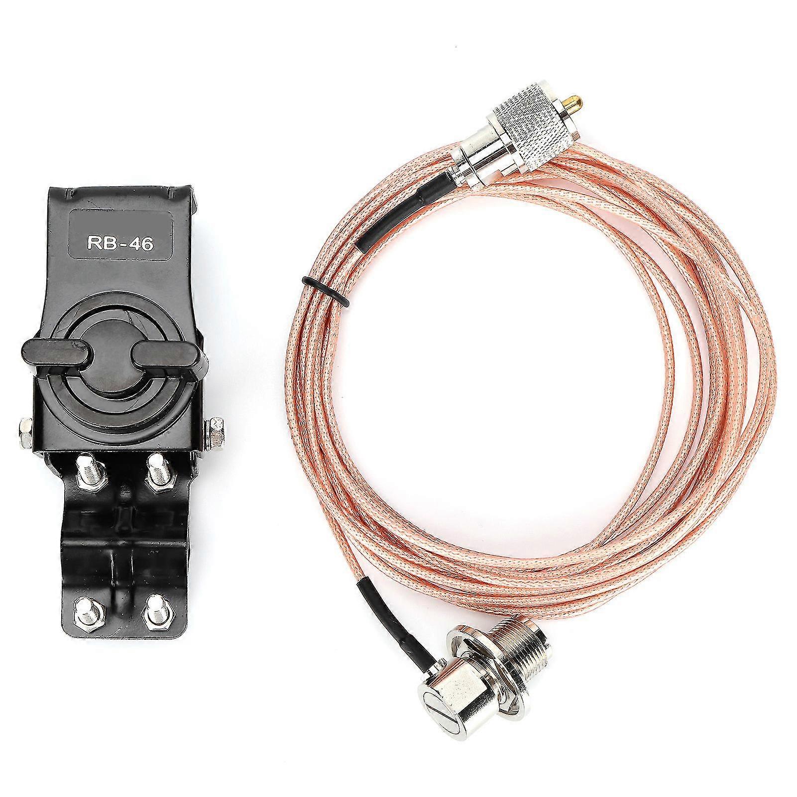 Mobile Car Antenna Mounting Bracket and Feeder Line for RB46 Two-Way Radio Accessories