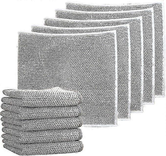 10 قطع متعددة الأغراض سلك غسل الصحون الخرق للرطب والجاف ، الحديد الزهر نظافة أطباق الملابس ، 100 ٪ جديد