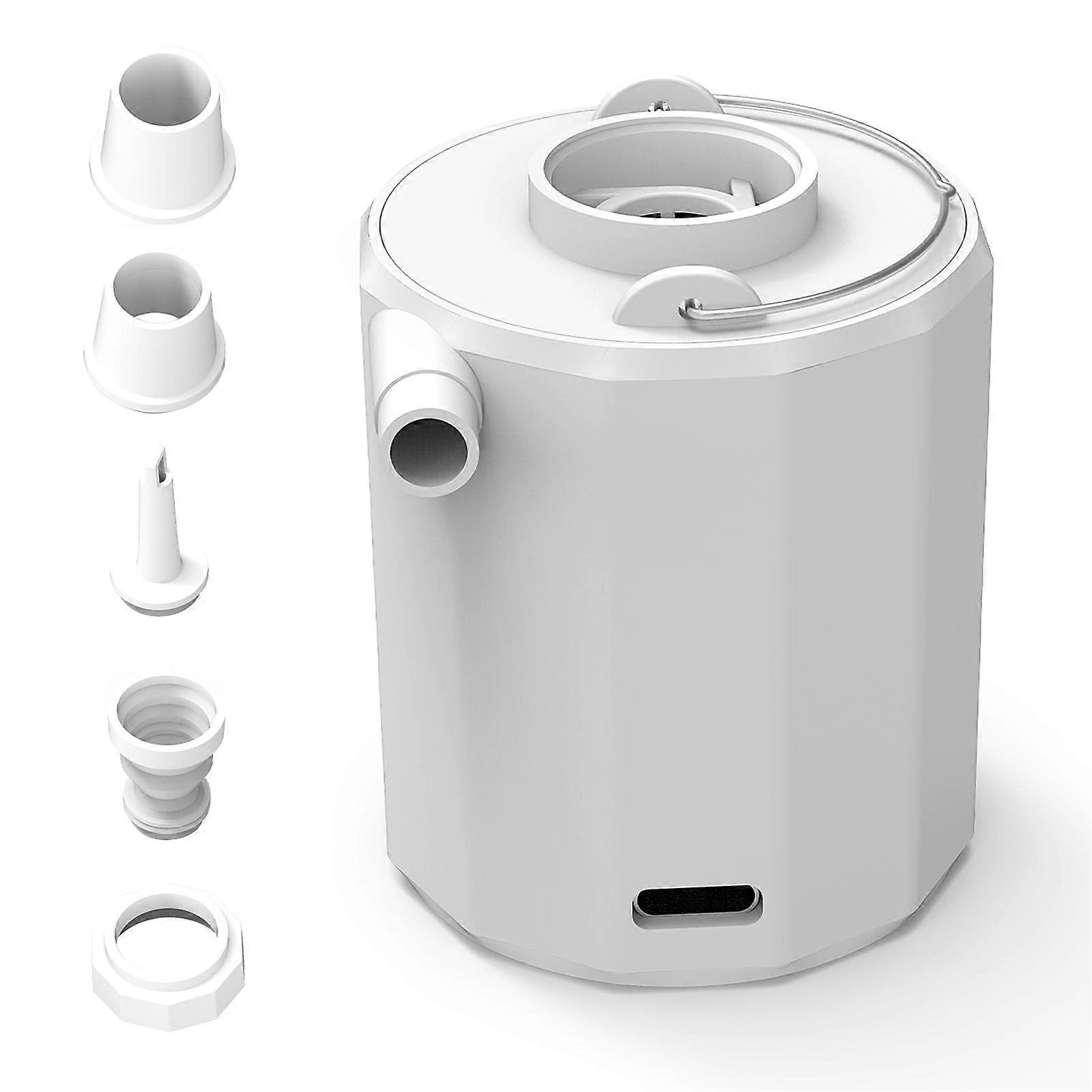3 i 1 luftpumpe luftkompressor og lykt USB oppladbar lommepumpe oppblåsingspumpe med 5 dyser for luftsvømmering