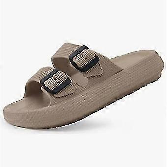 Weweya sandaalit naisille ja miehille - Tyynytossut - Kaksinkertaisen soljen säädettävät liukumäet - Eva Flat Sandals-ZZY