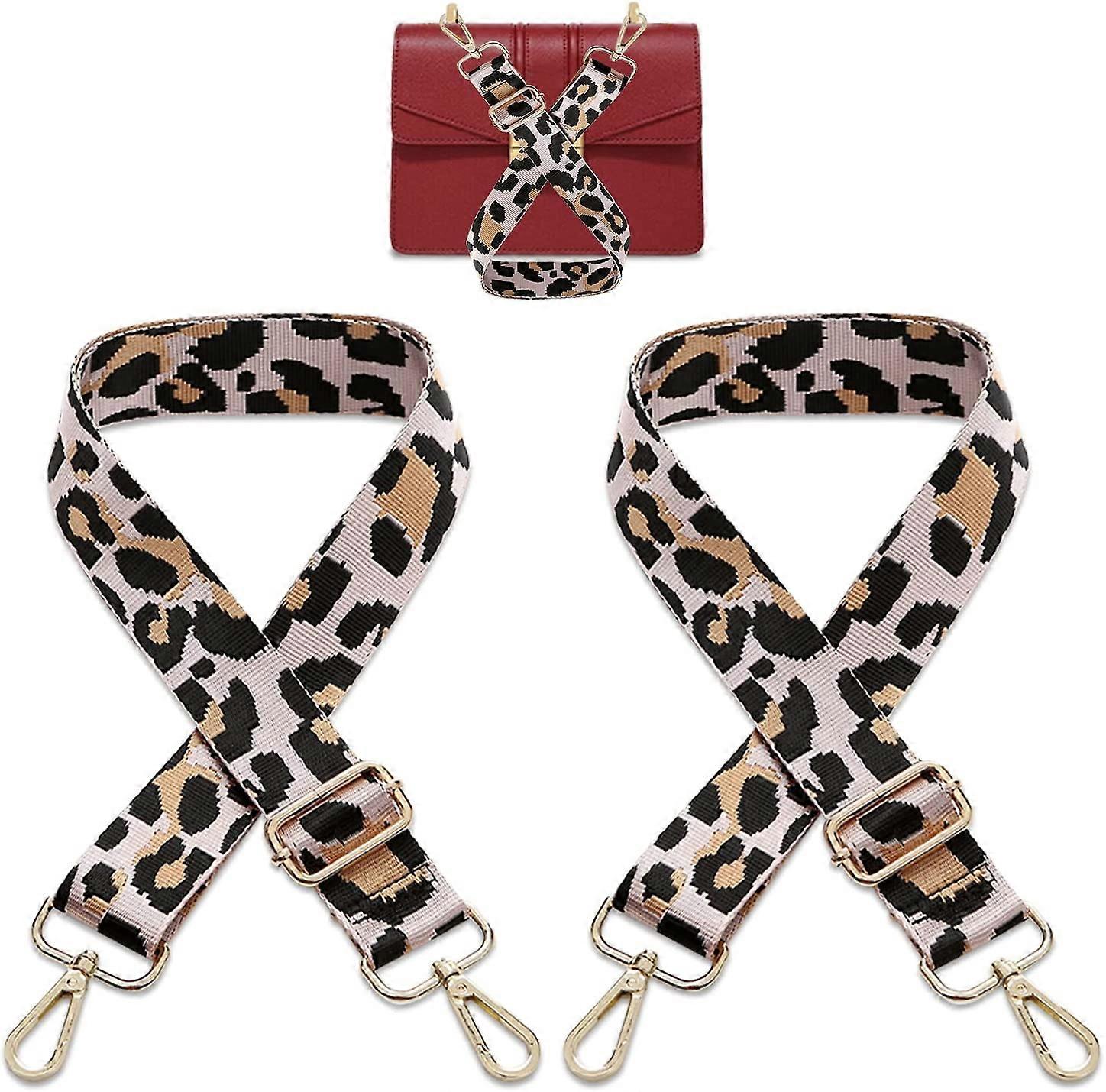 Shoulder Strap Replacement, Healwe 2 Pcs Pink Leopard Print Handbag Strap