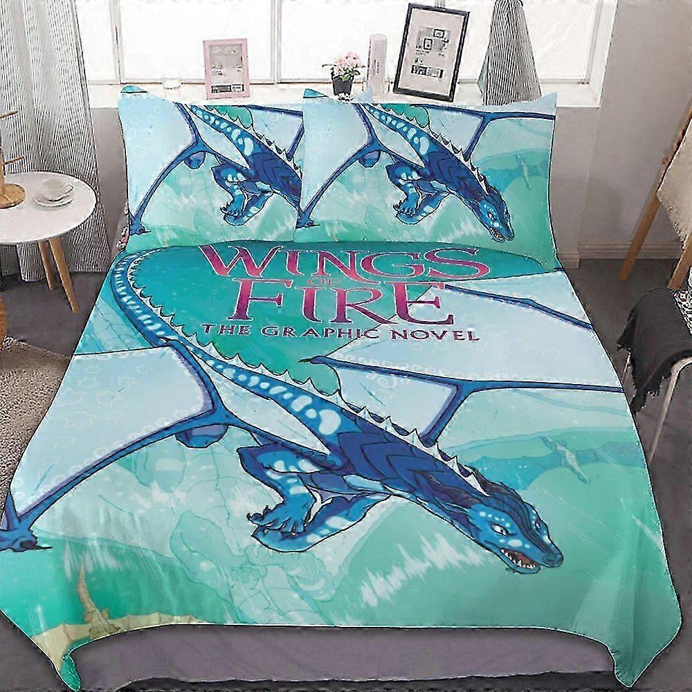 o2922 Lençóis Dragon Wings Of FireConjunto de cama de 3 peças Conjunto de capa de edredão Soft Wa e confortável conjunto de cama macia com (1 capa de edredão e 2 fronhas) 