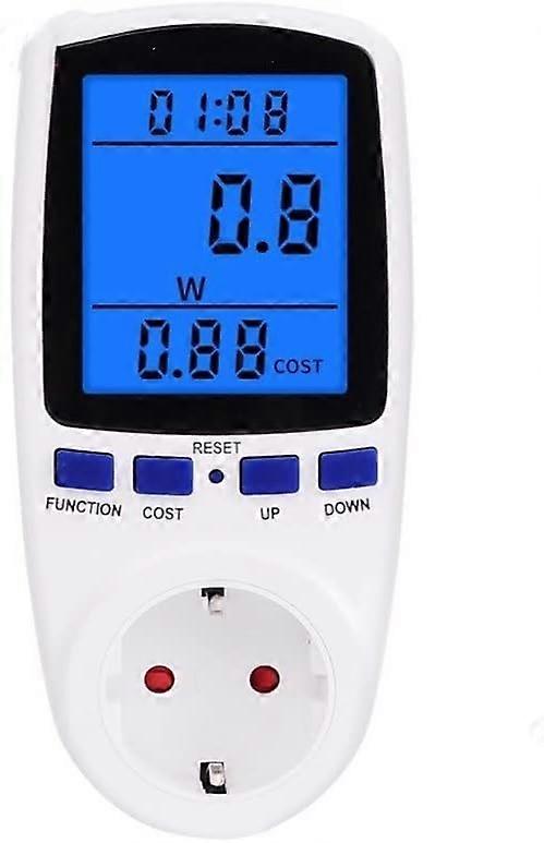 Dww-(Blu-ray) Plug-in Energy Meter Voltage Amp Power Usage Monitor Wall Socket with Digital Large LCD Display