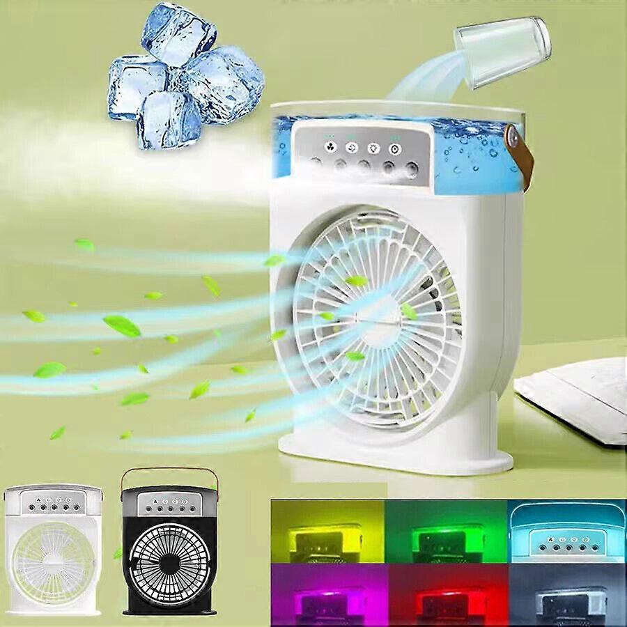 Portable USB Air Conditioner Cooling Fan With 5 Sprays 7 Color Light 600ML Water,50% Offer