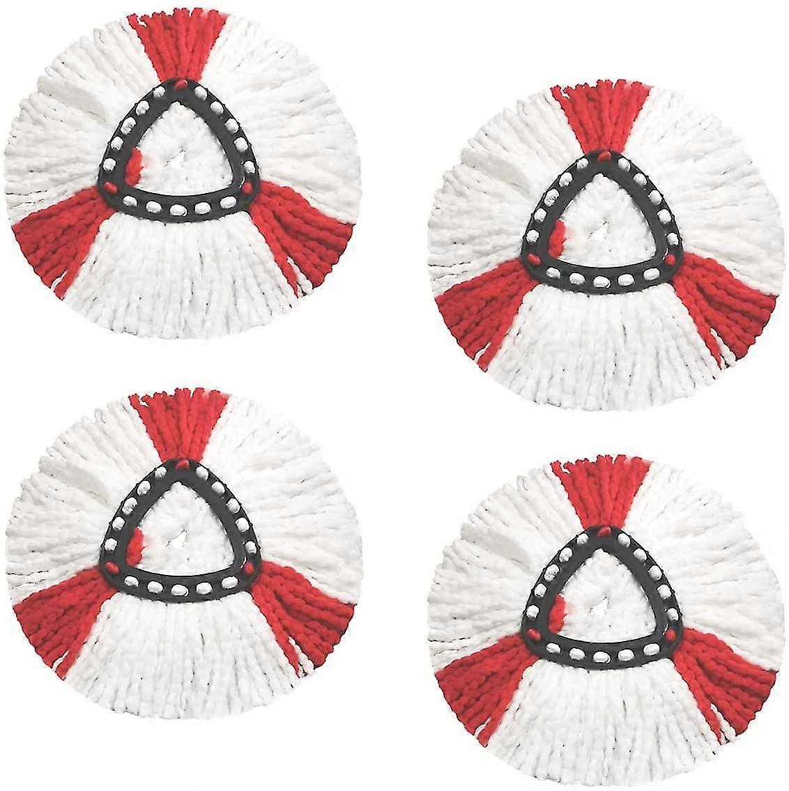 4-Pack Mop Replacement Head, Compatible with Vileda 2-in-1 Turbo Mop, Microfiber