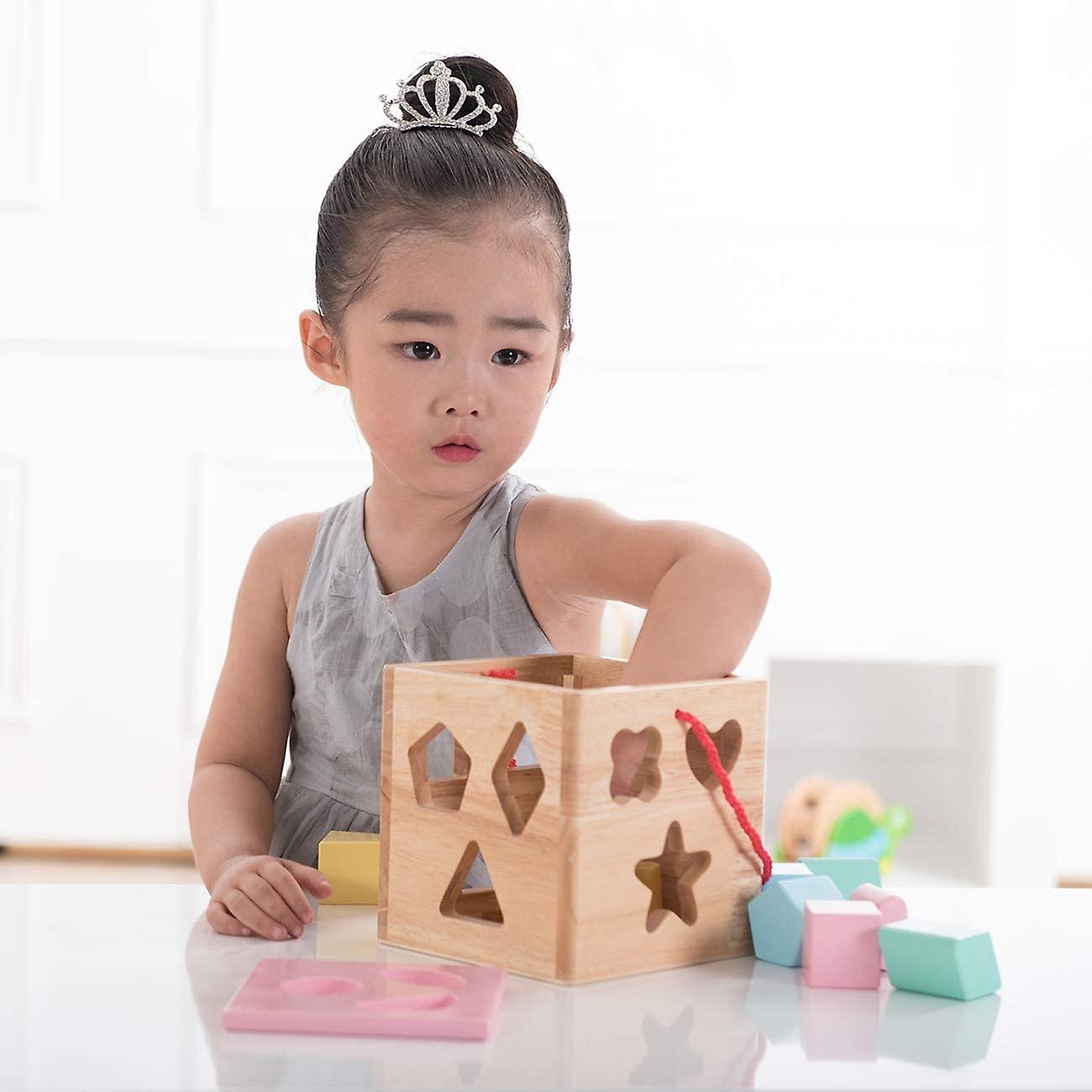 Shape Color Sorter Toddler Toy - Wooden Toddler Toy Color Recognition ...