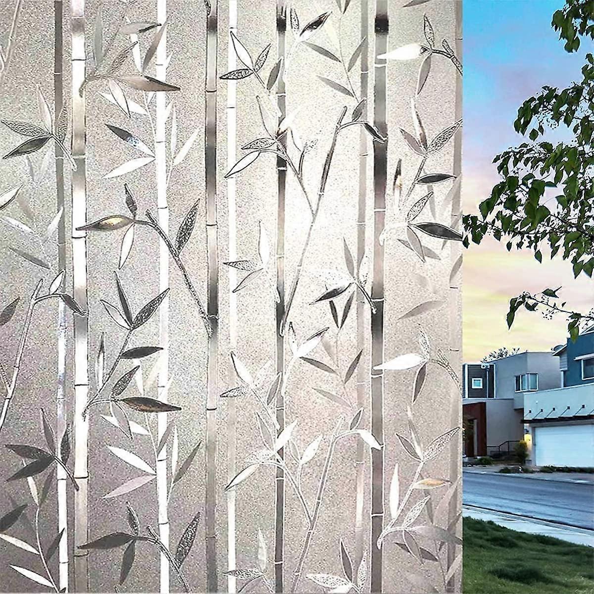 Blackout Window Film, Privacy Window Film, UV Blocking Window Film, Non-Adhesive Electrostatic Window Film, Decorative Window Film for Home Office Bam