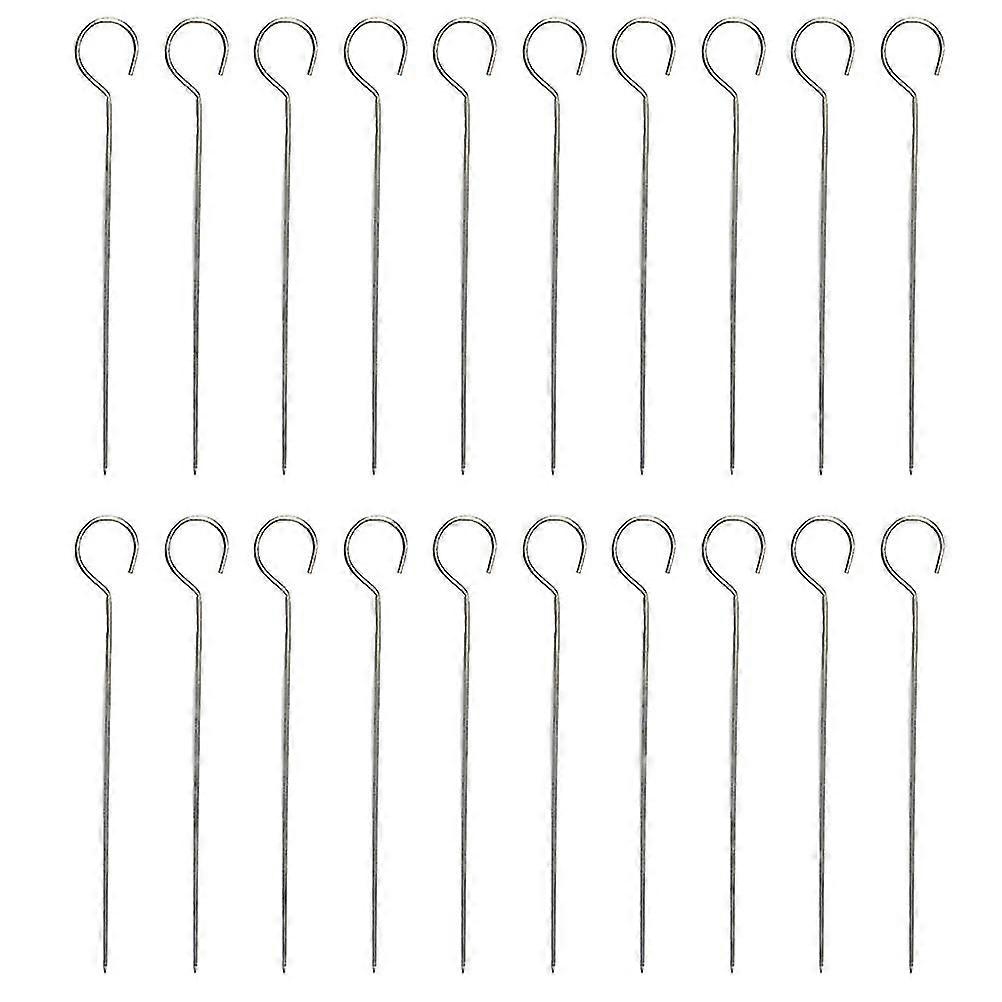 20 Pcs Steel Grilling Skewers Barbecue Kabob Skewers Grilling Skewers Roasting Sticks