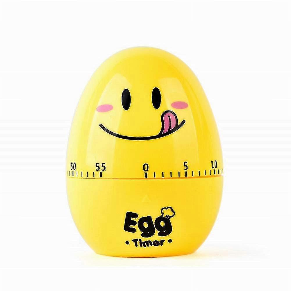 Cute Kitchen Egg Timer, 60 Minutes Egg Shaped Mechanical Rotating Alarm For Cooking