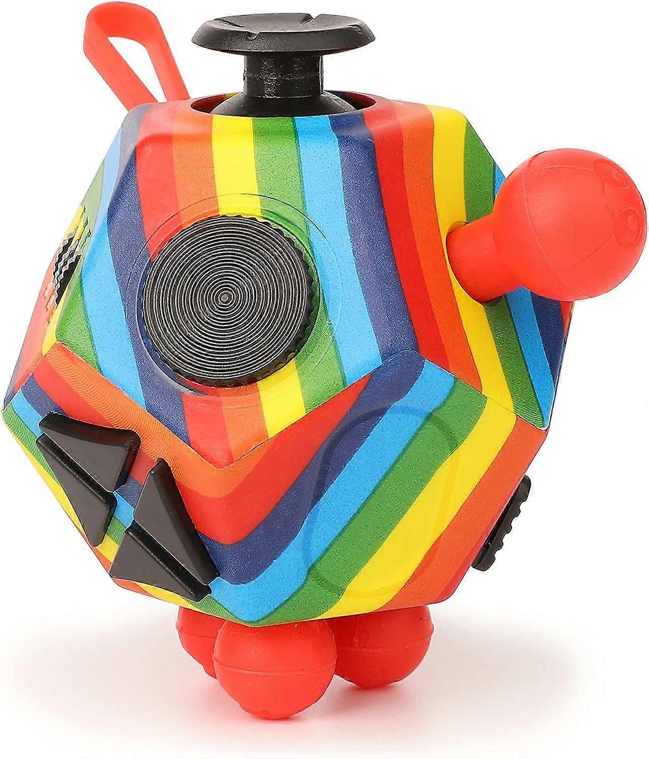 Stress Relief Toy Fidget Cube Toy 12 Sides Anxiety Attention Relieve Stress Decompression Cube Finger Toy