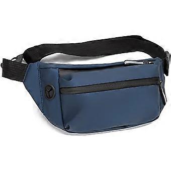 (Blue) Waterproof Waist Bag for Men with Adjustable Straps for Traveling, Walking, Running, Hiking, Cycling, Commuting Outdoor