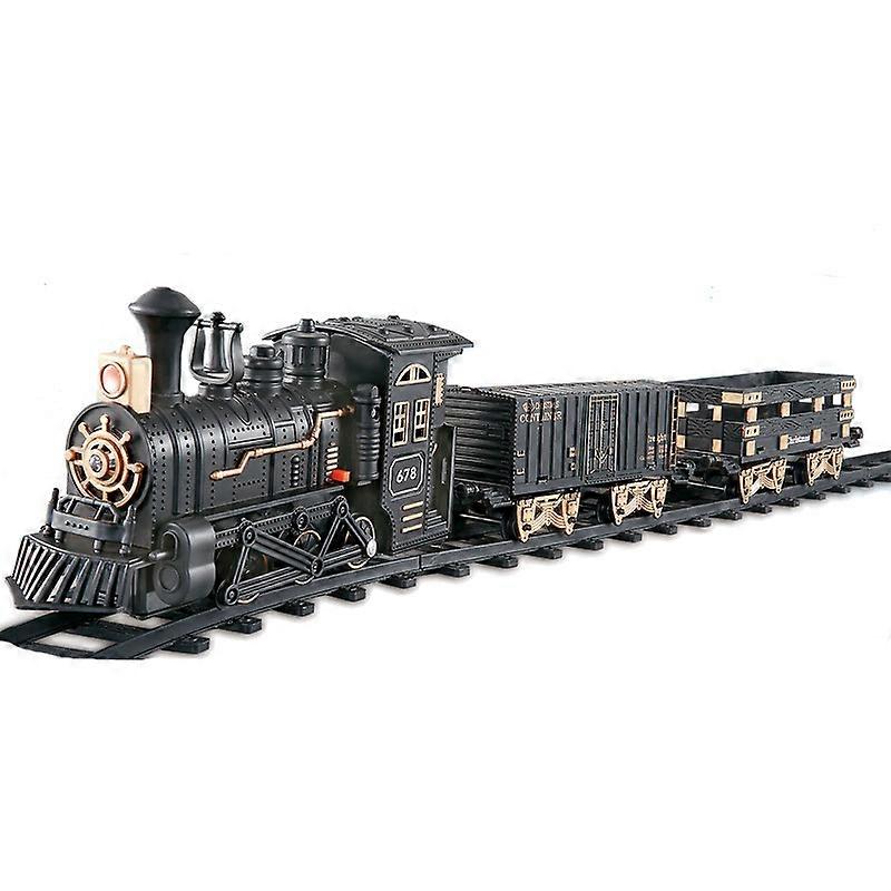 רכבת עשן קלאסית רכבת חשמלית לילדים להגדיר מסלול רטרו רכבת קיטור מודל צעצוע