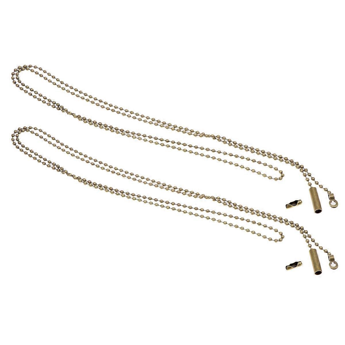 2pcs Chain Extension with Connector Beaded Pull Chains Accessories for Ceiling Fan Wall Lamp Bedside Light (Bronze)