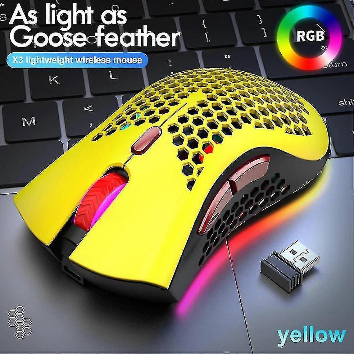 Wireless Mouse Rechargeable Gaming Mouse (yellow)