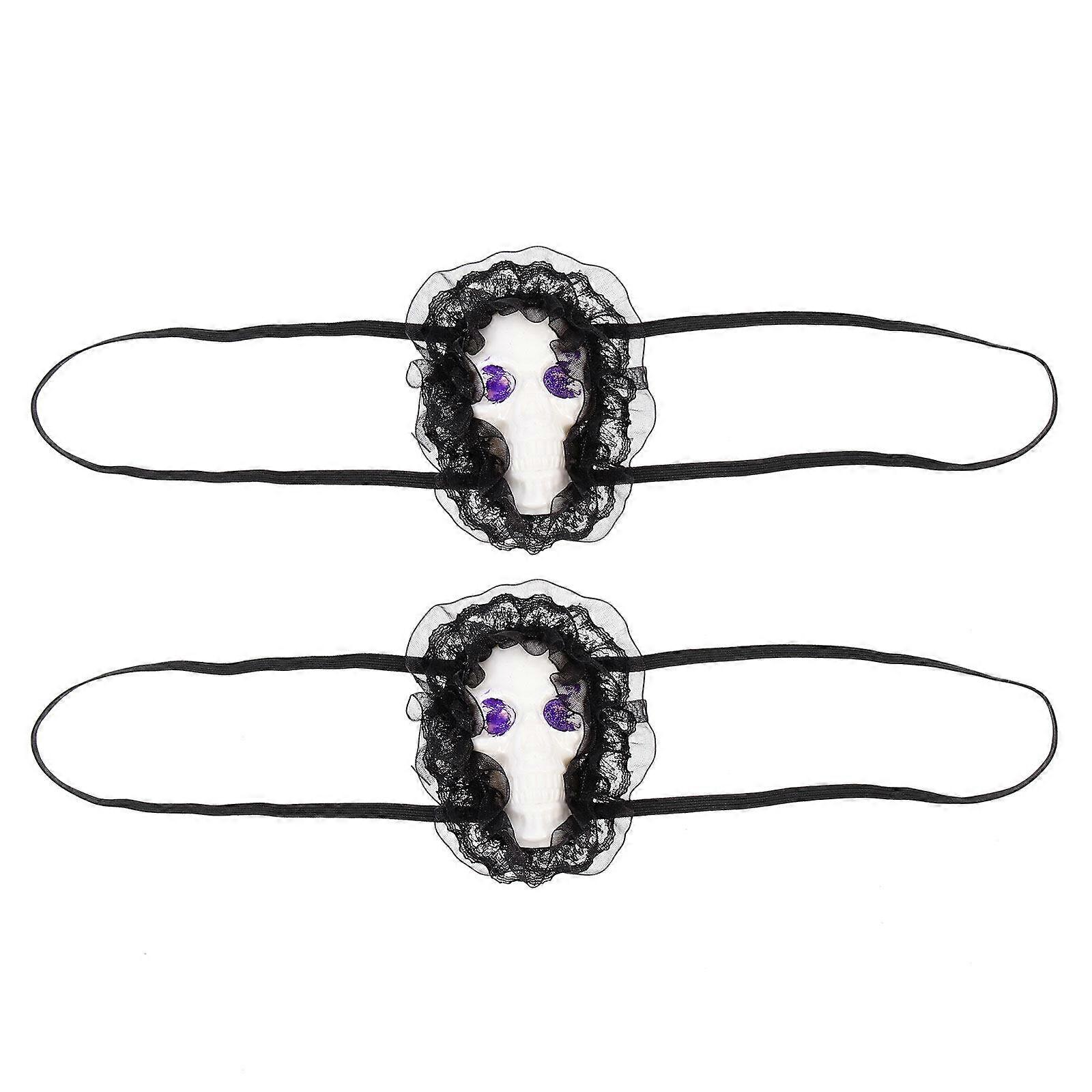 1 Pair of Masquerade Eye Patch Skull Design Lace Eye Patch Halloween Party Eye Patch Decor