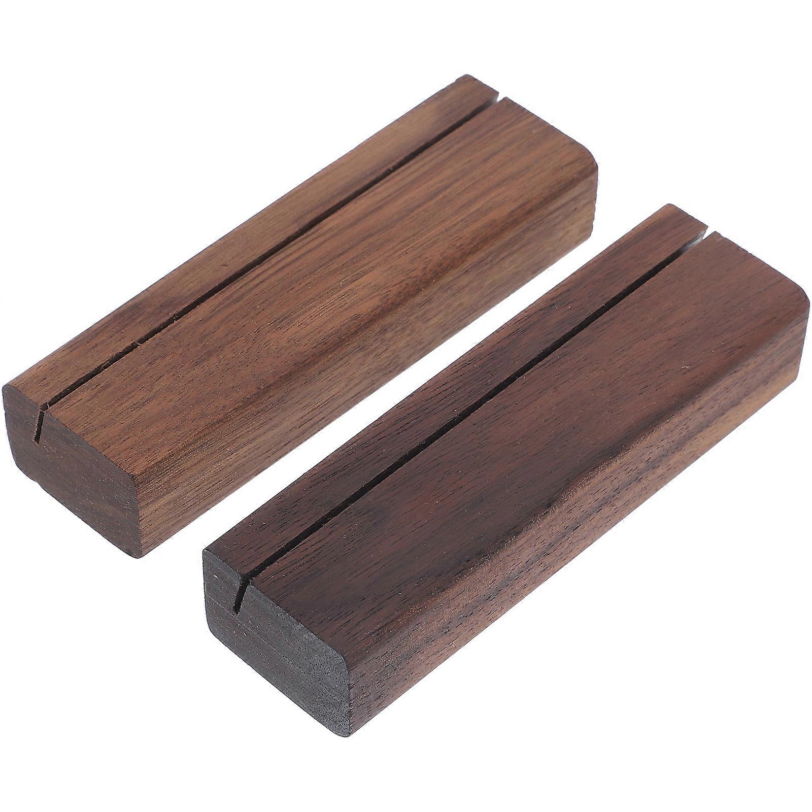 2pcs Household Card Display Base Wooden Place Card Holder Table Number Holder Stand