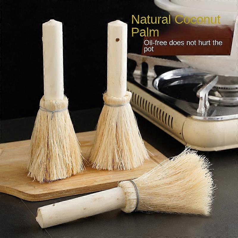 Natural Brown Silk Brush Palm Pot Brush 1pc