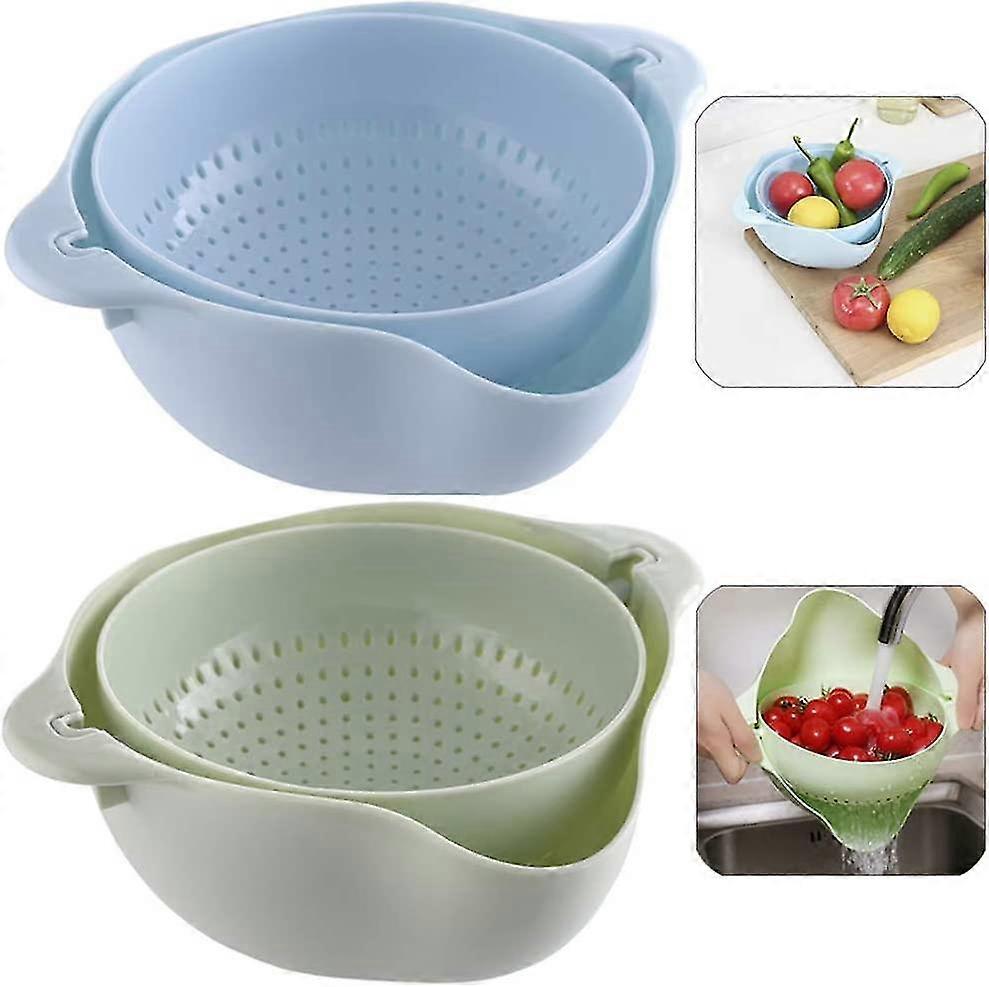 2 Pcs Kitchen Rotating Rotating Drain Basket Basin Drain And
