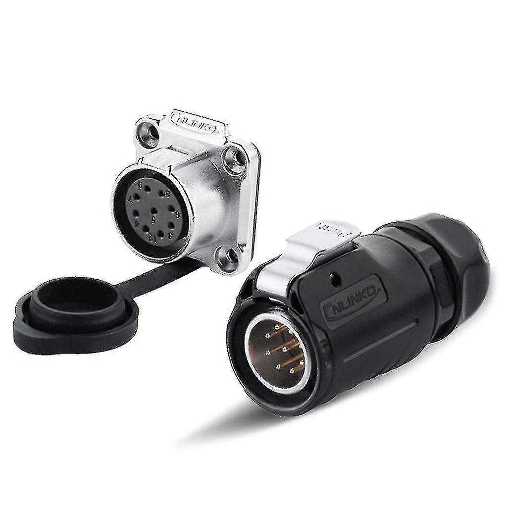 Lp20 Waterproof Back Nut Connector 2/5/7/9 Pin Power Cable Connector