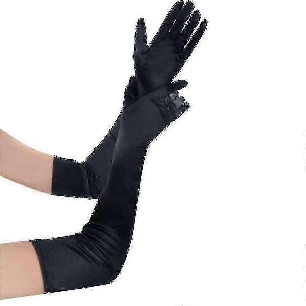 Performance Handsker Satin Lange Handsker Til Kvinder Dansehandsker Bryllupshandsker Happy H