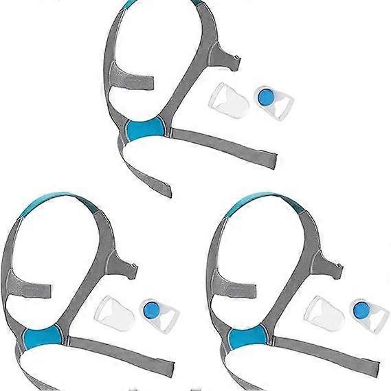 3 件装 CPAP 日用带 - 舒适的全罩替换头带