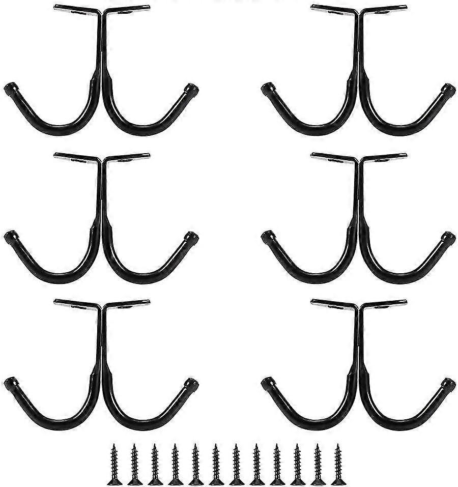 6pcs Double Prong Ceiling Hook Under Shelf Towel Robe Coat Clothes Hook