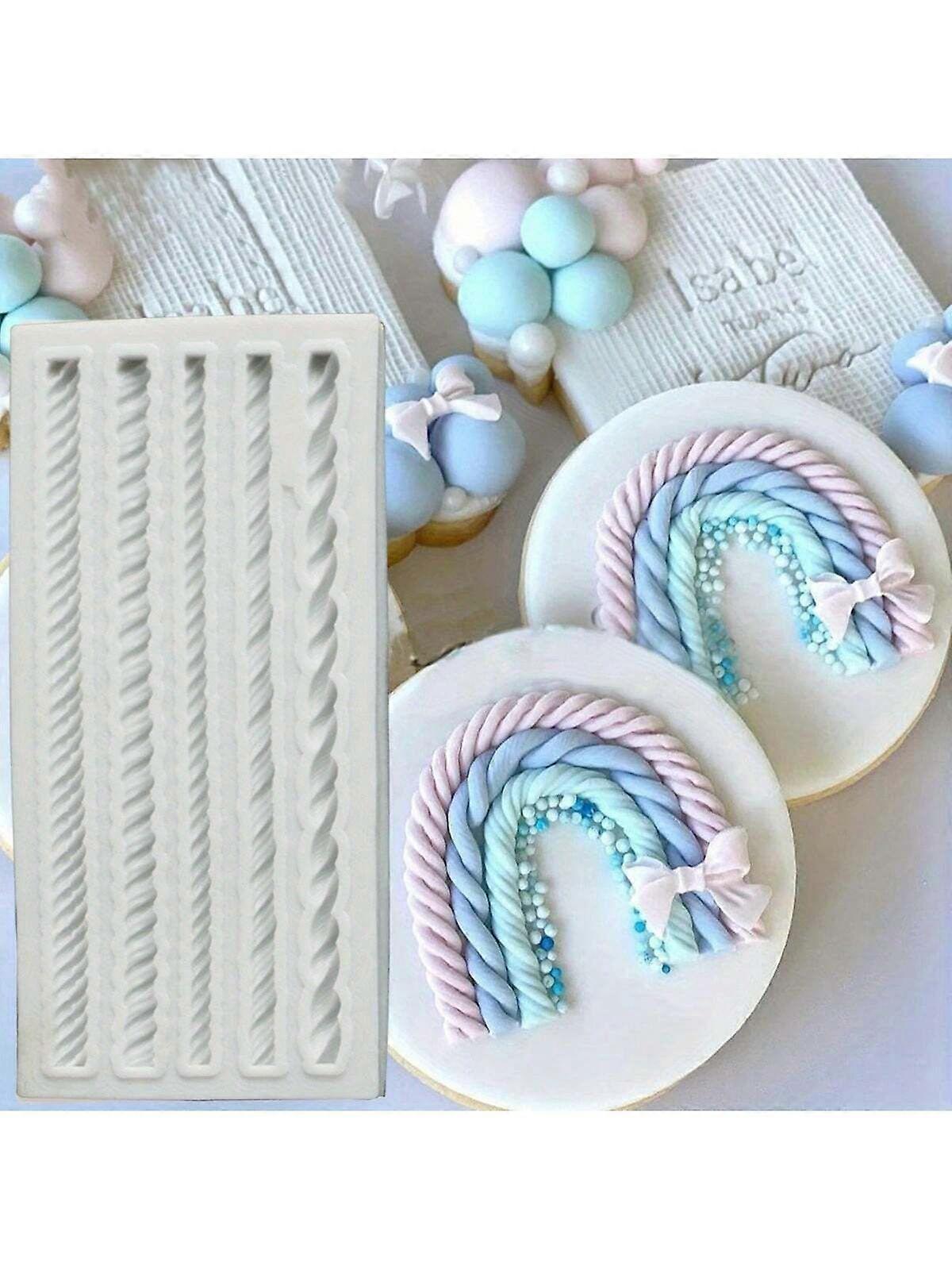 1pc Molde de Corda Trançada Decorativa de Silicone Para Fondant, Macramê