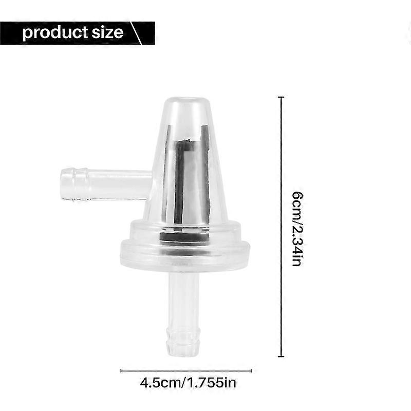 2x MOTORCYCLE SNOWMOBILE CLEAR INLINE GAS RIGHT ANGLE FUEL FILTER 1/4 6/7MM BIKE