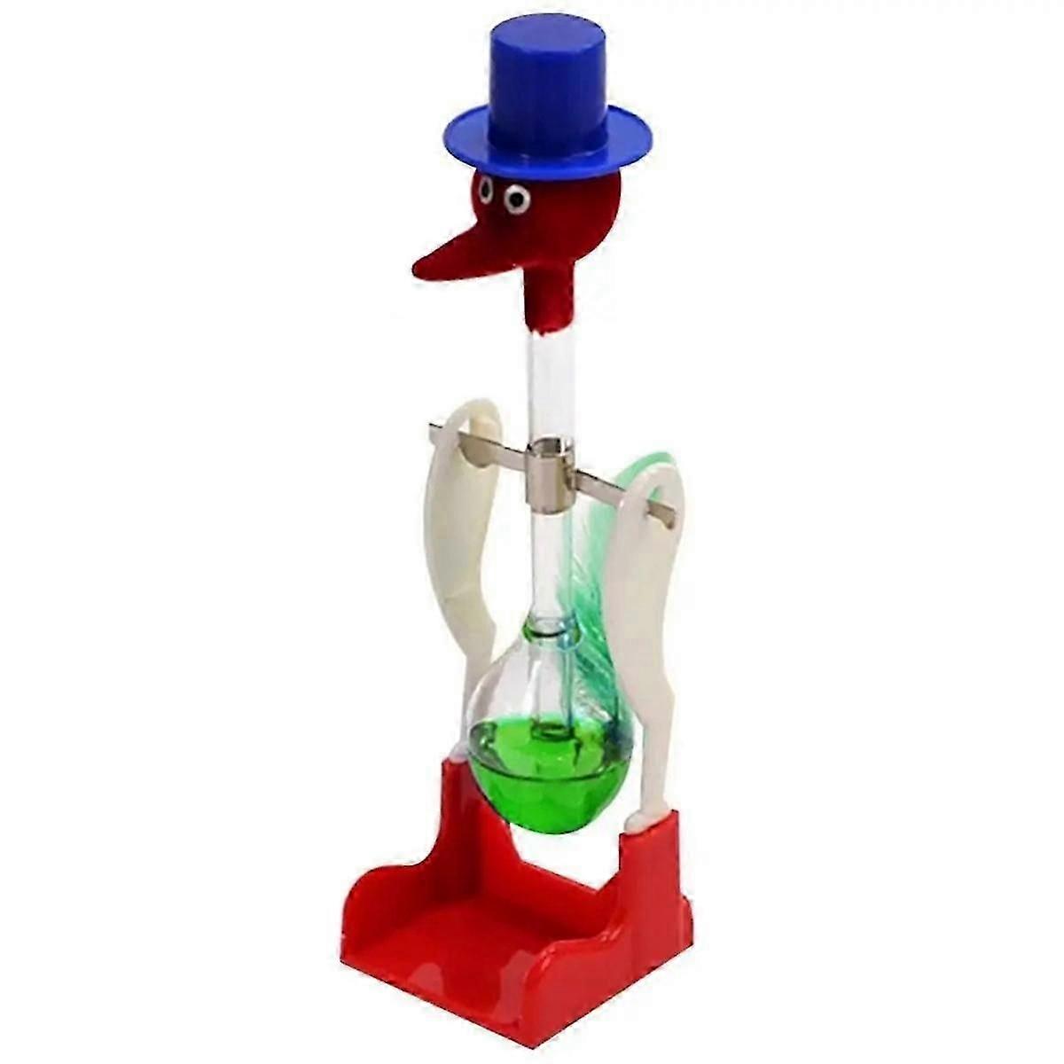 Transparent Drinking Bird with Fluid Perpetual Motion Balance Drink Water Bird Non-Stop Kids Educational Toys,C