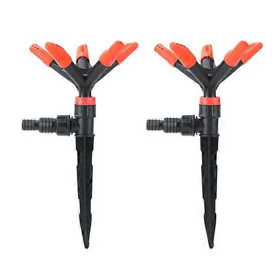2 Pcs Irrigation Sprinklers 360 Degree Rotation 5-in-1 Large Coverage Area 5 Arm Automatic Irrigation Adjustable