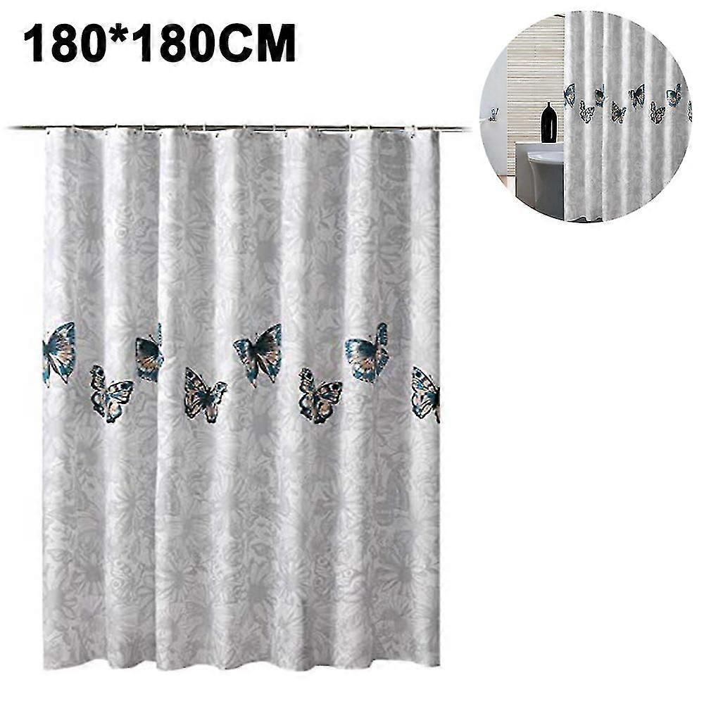 Fabric Shower Curtain, Waterproof Design And Polyester, Quick-drying, Weighted Hem, Shower Curtains Set For Bathroom Durable And Washable With 12 Hook