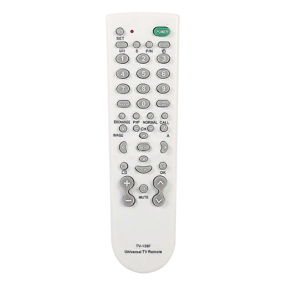 1Pc Universal Intelligent TV Remote Control Unit TV-139F Replacement Controller White