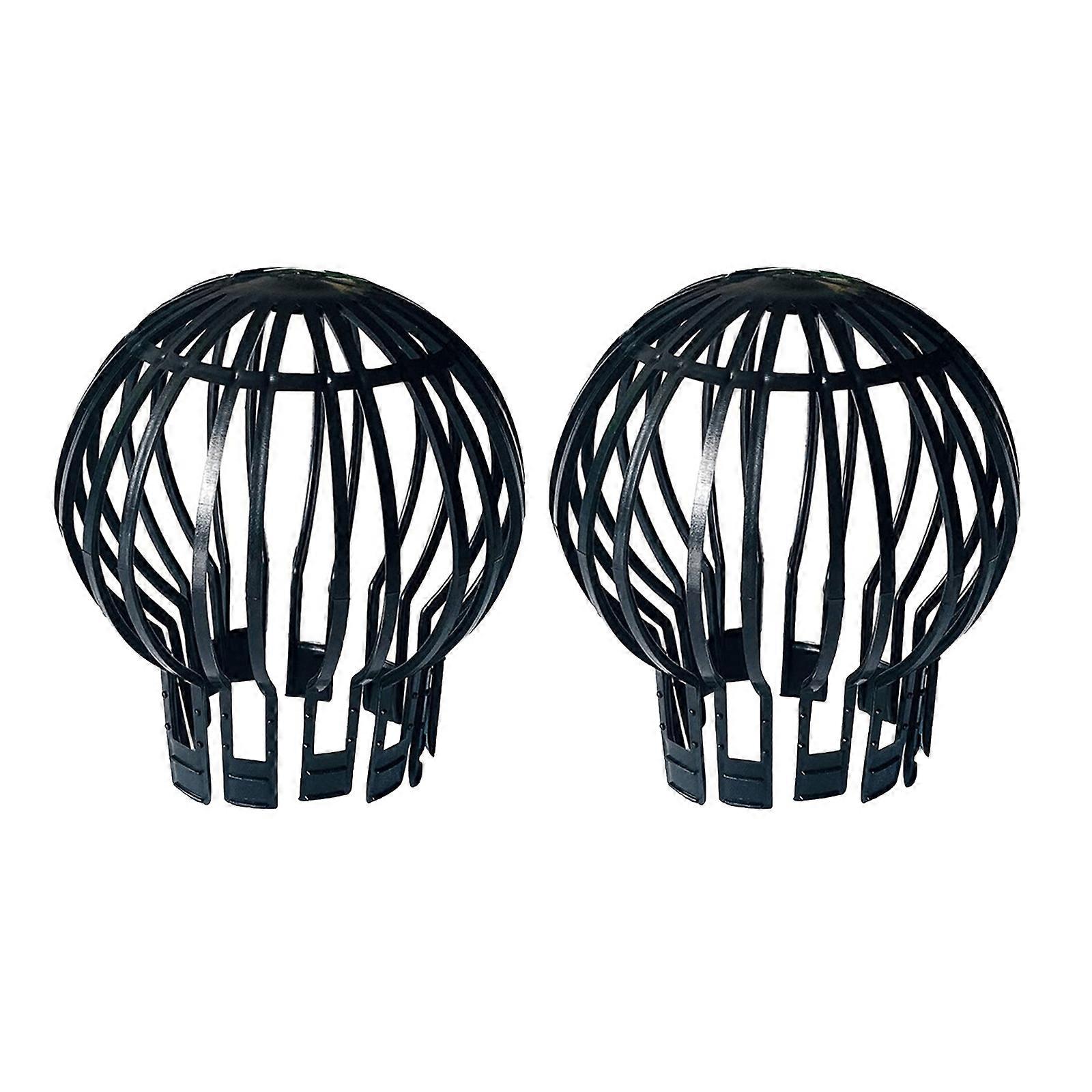 2PCS Black Plastic Roof Gutter Drain Anti-blocking Guards