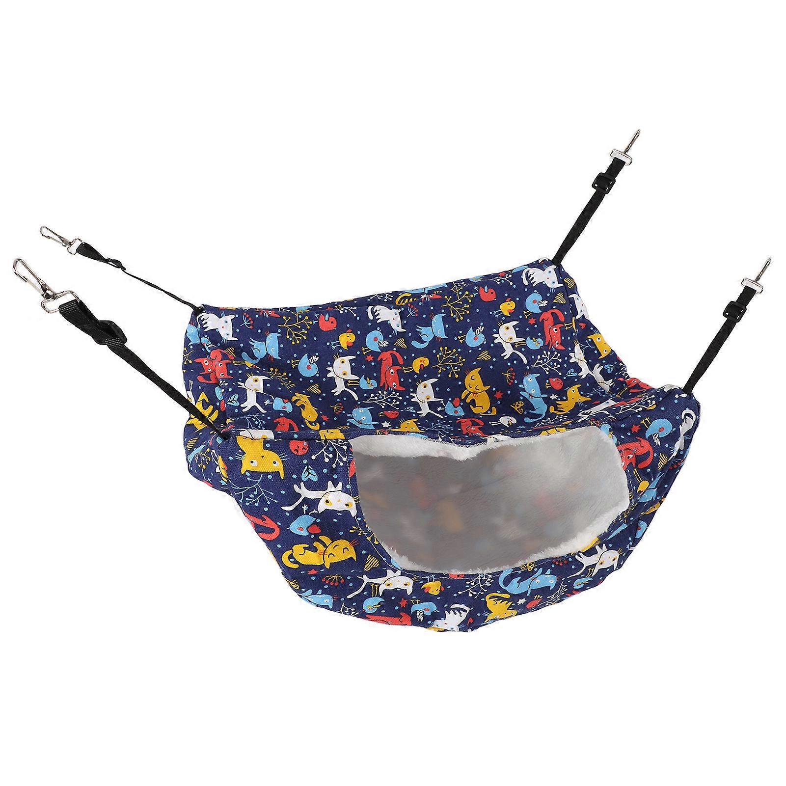 Cat Hammock Warm Plush Pet Double Side Hanging Cage Hammock for Cat Kitty Playing Sleeping