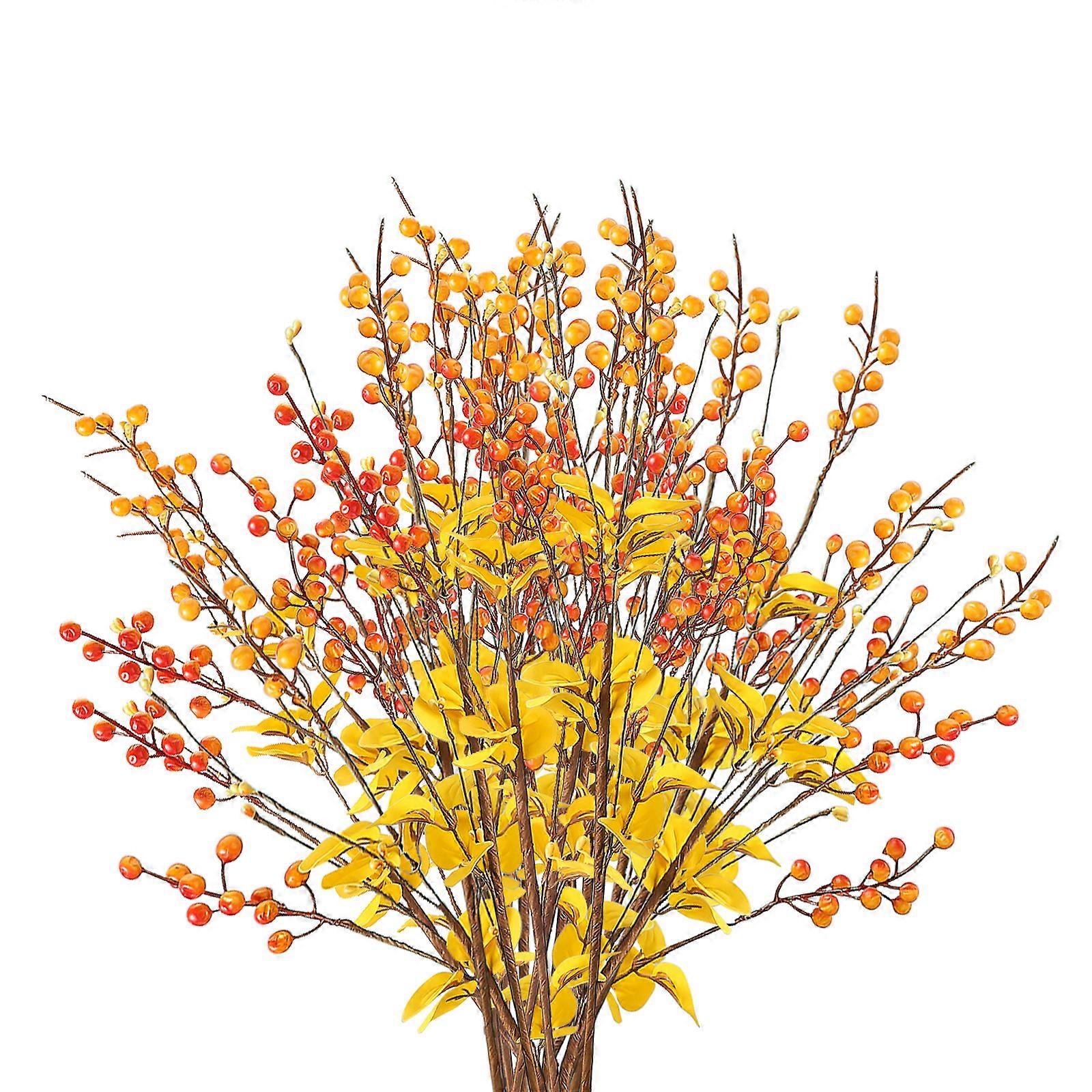 Adjustable Red Berry Stems for Vase and Table Holiday Decorations