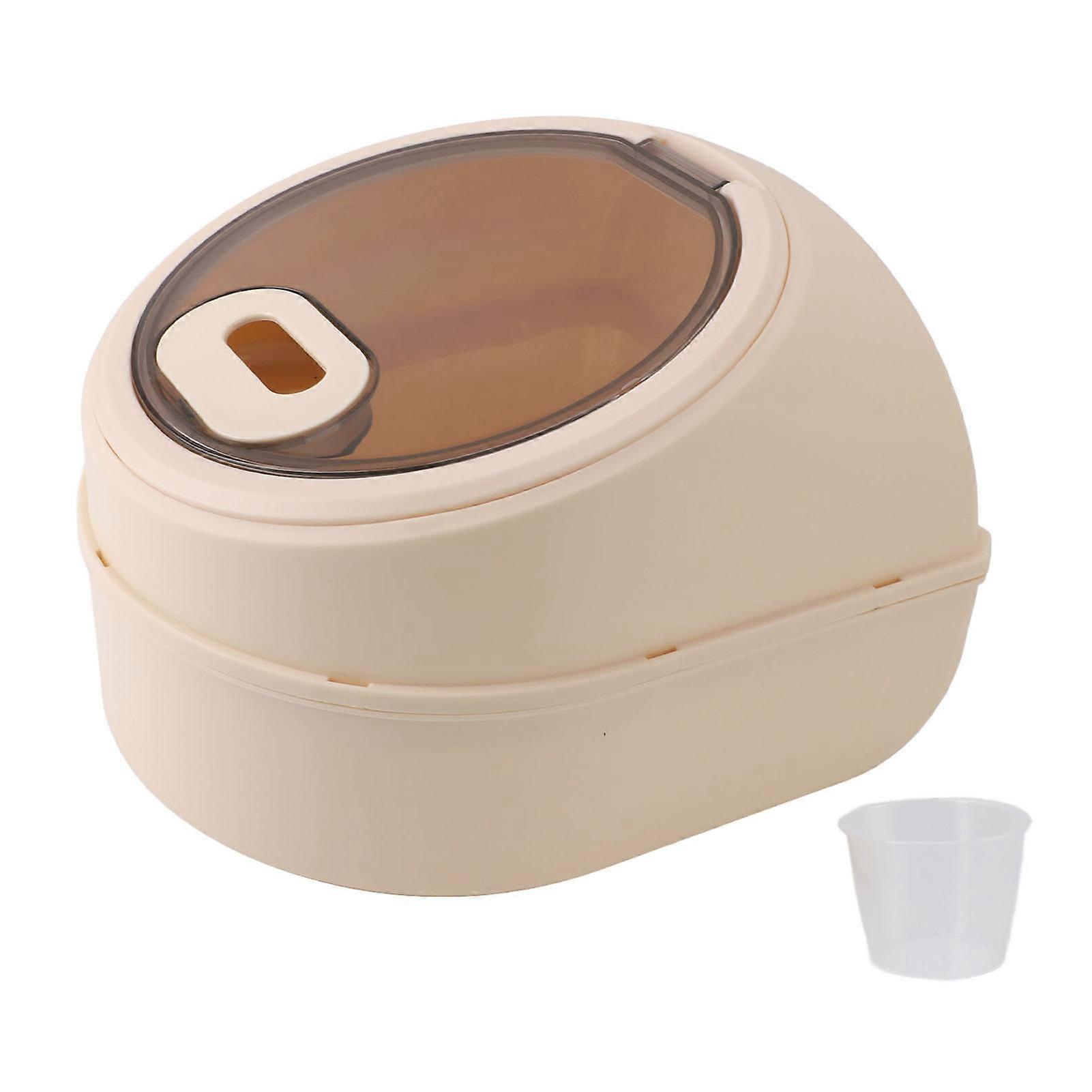 Storage Container Airtight 11lb Damp Proof High Temperature Resistant Anti Deformation Plastic Rice Bin with Measuring Cup for Home