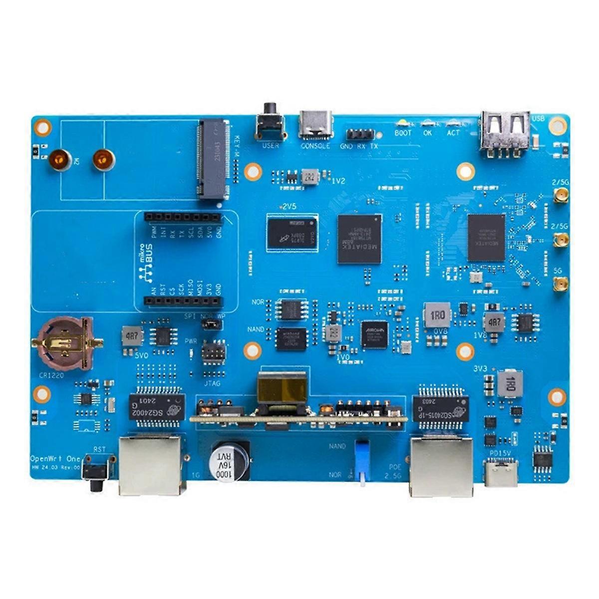 For Banana Pi OpenWrt One Router MT7981B 1GB DDR4 WiFi6 Gigabit Ethernet RJ45 Open Source Smart Rou