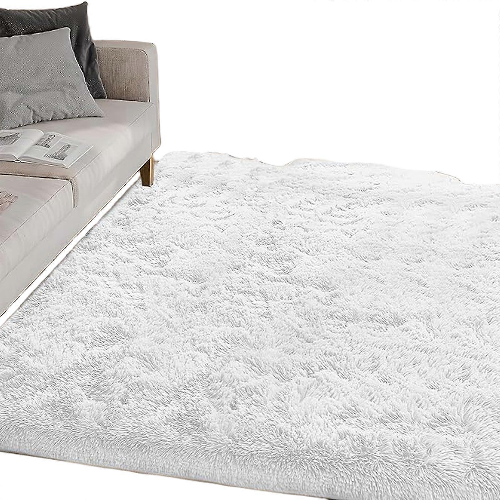Rectangles Area Rugs Faux Sheepskin Fluffys Rugs Fuzzys Soft Plushes Decorative Machine Washable Carpets  White