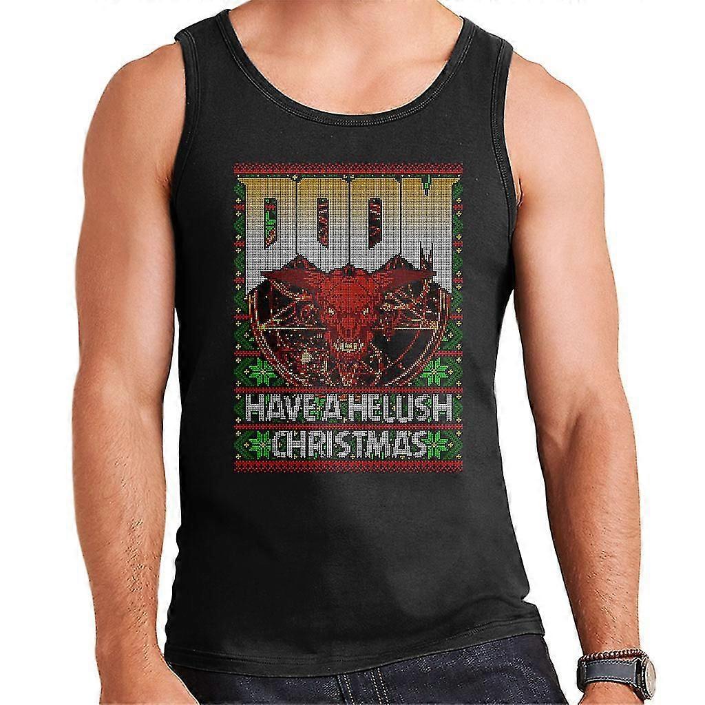 Doom Have A Hellish Christmas Knit Pattern Chaleco para hombre