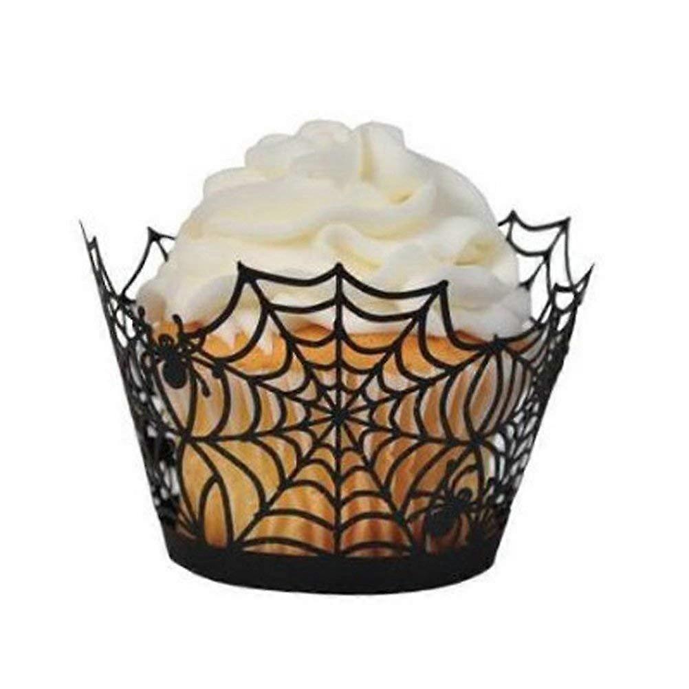 36 Pcs Cupcake Wrappers with Spider Web Design for Halloween Party Decorations