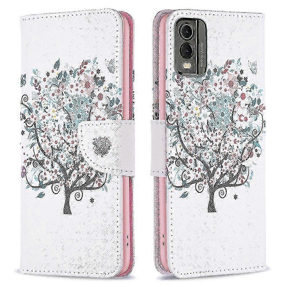 unique For Nokia C32 Pattern Printing Phone Case PU Leather Stand Wallet Flip Cover