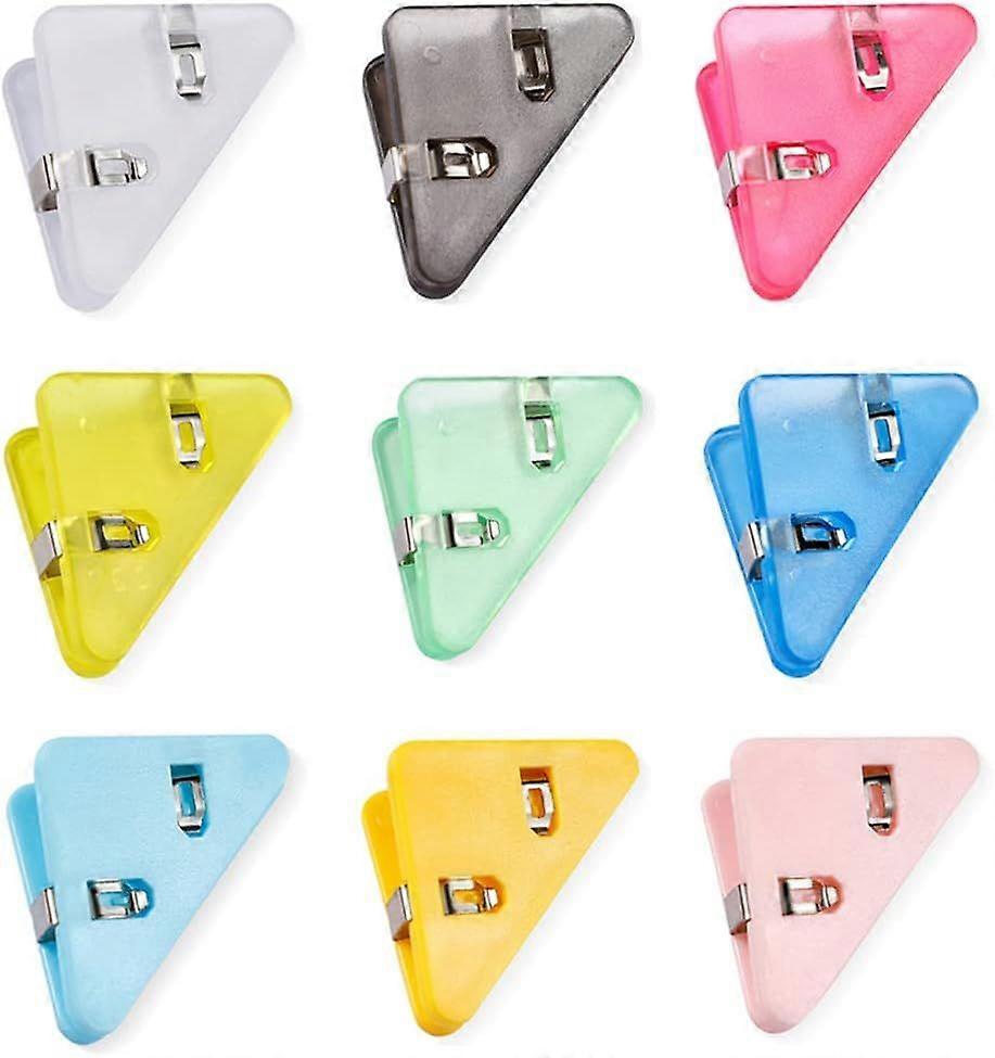 36 Pieces Document Clip Triangular Paper Clips Paper Corner Protector Clips Document Book Corner Clips Colorful Plastic Transparent Binder Clips
